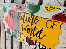 Load image into Gallery viewer, Teacher Door Hanger,  Pencil Wall Decor, inspirational quote, teacher gift, wood cut out hand painted door hanger - DoorBadges