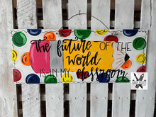 Load image into Gallery viewer, Teacher Door Hanger,  Pencil Wall Decor, inspirational quote, teacher gift, wood cut out hand painted door hanger - DoorBadges