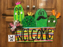 Load image into Gallery viewer, Cactus Door Hanger - Cactus Family door hanger - DoorBadges