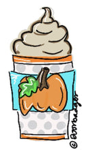 Load image into Gallery viewer, Fall Pumpkin Coffee Harvest Pumpkin spice Door Hanger - DoorBadges