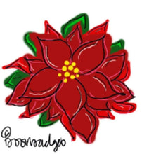 Load image into Gallery viewer, Poinsettia door hanger, Winter Christmas flower wood cut out hand painted door hanger - DoorBadges