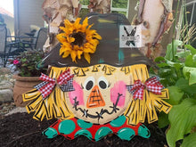 Load image into Gallery viewer, Fall Scarecrow Door Hanger - Girl Scarecrow - DoorBadges