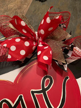 Load image into Gallery viewer, Valentine Heart Door Hanger - Valentines Day door Decor - valentine wreath - love hand painted personalized door hanger - DoorBadges
