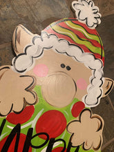 Load image into Gallery viewer, Ready to Ship - Christmas Elf Door Hanger - Elf Ornament Gift - Christmas Ornament Door Decor - Holiday Ornament - DoorBadges
