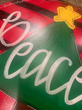 Load image into Gallery viewer, Christmas Tree Door Hanger - Peace - - DoorBadges