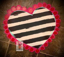 Load image into Gallery viewer, Valentine Heart Door Hanger - Valentines Day door Decor - valentine wreath - hand painted personalized door hanger - DoorBadges