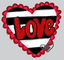 Load image into Gallery viewer, Valentine Heart Door Hanger - Valentines Day door Decor - valentine wreath - hand painted personalized door hanger - DoorBadges
