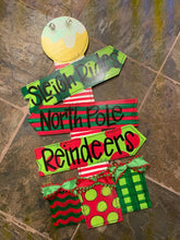 Load image into Gallery viewer, North Pole Door Hanger - Christmas Sign - Unique Gift - Holiday Door Decor - Hand Painted - DoorBadges