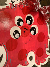 Load image into Gallery viewer, Valentine Love Monster Door Hanger - Valentines Day door Decor - valentine wreath - love hand painted personalized door hanger - DoorBadges