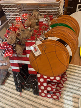 Load image into Gallery viewer, Basketball door hanger, Home door hanger, Sports door hanger, Volleyball door signs, wooden sports door decor, hand painted - DoorBadges