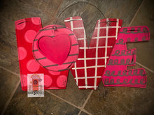 Load image into Gallery viewer, Valentine Love Heart Door Hanger - Valentines Day door Decor - valentine wreath - love hand painted personalized door hanger - DoorBadges