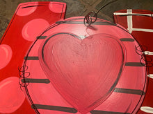 Load image into Gallery viewer, Valentine Love Heart Door Hanger - Valentines Day door Decor - valentine wreath - love hand painted personalized door hanger - DoorBadges
