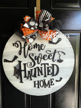 Load image into Gallery viewer, Halloween haunted house round Door Hanger - DoorBadges
