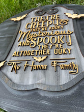 Load image into Gallery viewer, Halloween Ooky Door Hanger- Spooky-Fall-Wreath-wood cut out-hand painted door hanger - DoorBadges