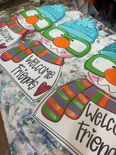 Load image into Gallery viewer, Snowman with Glasses Winter Door Hanger - Winter Door Decoration - DoorBadges