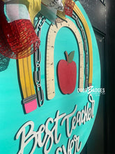Load image into Gallery viewer, Teacher Rainbow Door Hanger - teacher gift - DoorBadges