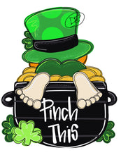 Load image into Gallery viewer, St Patricks Day Pinch This Door Hanger - Irish Lucky Spring Door Hanger
