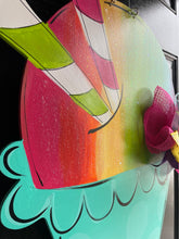 Load image into Gallery viewer, Snowcone Doorhanger - Summer door decor wooden hand painted doorhanger - DoorBadges