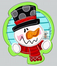 Load image into Gallery viewer, Jolly Snowman Door Hanger - Winter Door Decor - Holiday Door Decor, Christmas Wreath - DoorBadges