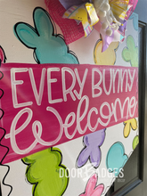 Load image into Gallery viewer, Happy Easter peepsDoor Hanger - bunny Door Hanger - Easter Peeps door Decor - DoorBadges