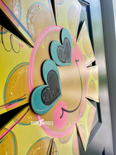 Load image into Gallery viewer, Summer Funky Sunshine Door Hanger - Colorful Pineapple door Decor - hand painted personalized door hanger - DoorBadges