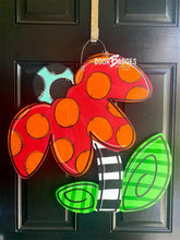 Load image into Gallery viewer, Funky Flower door hanger, spring flower, summer flower - DoorBadges
