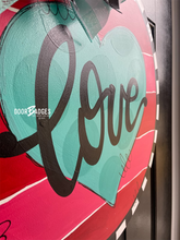 Load image into Gallery viewer, Valentine Round Door Hanger - Valentines Day door Decor - valentine wreath - love hand painted personalized door hanger - DoorBadges