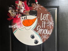 Load image into Gallery viewer, Christmas Snowman Door Hanger -WHS FB - DoorBadges
