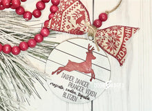 Load image into Gallery viewer, Christmas Ornament - Reindeer 3D Wooden Ornament - DoorBadges
