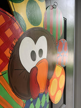Load image into Gallery viewer, Turkey Door Hanger - Fall - Autumn - harvest - Thanksgiving - wood cut out hand painted door hanger - DoorBadges