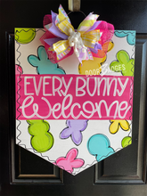 Load image into Gallery viewer, Happy Easter peepsDoor Hanger - bunny Door Hanger - Easter Peeps door Decor - DoorBadges