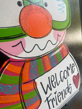 Load image into Gallery viewer, Snowman with Glasses Winter Door Hanger - Winter Door Decoration - DoorBadges