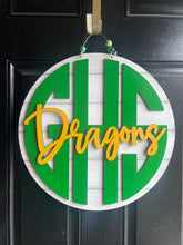 Load image into Gallery viewer, Gretna Dragon Monogram Door Hanger - DoorBadges