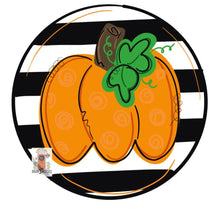 Load image into Gallery viewer, Pumpkin Door Hanger - Hello Fall Pumpkin Decor  -  Fall Door Hanger - Pumpkin Wreath - DoorBadges