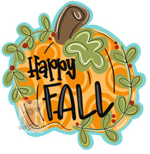Load image into Gallery viewer, Fall Pumpkin Door Hanger - Fall - Autumn - harvest - Thanksgiving -  pumpkin - thankful - cut out hand painted door hanger - DoorBadges