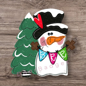 Snowman door hanger, Winter Christmas Snow door hanger
