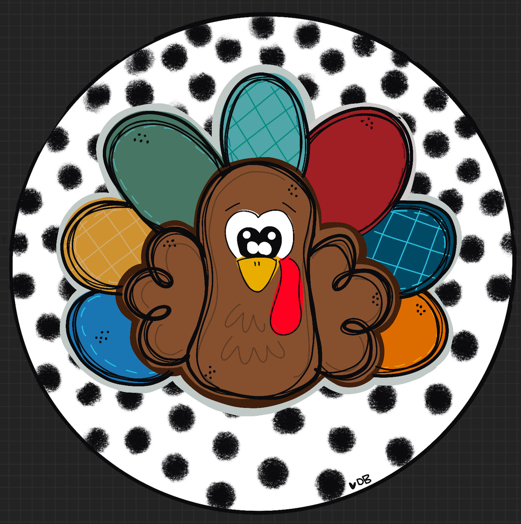 Turkey Round Fall Door Hanger