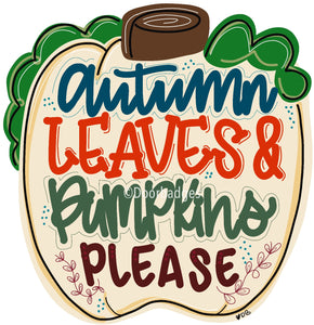 Autumn Leaves Pumpkin Fall Door Hanger