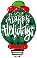 Load image into Gallery viewer, Christmas door hanger, Happy Holidays Ornament Winter Christmas Snow door hanger
