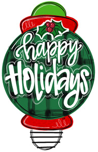 Christmas door hanger, Happy Holidays Ornament Winter Christmas Snow door hanger