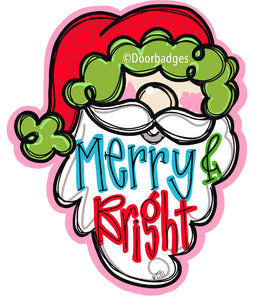 Santa Merry Christmas door hanger, Winter Christmas Snow door hanger