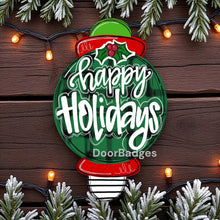 Load image into Gallery viewer, Christmas door hanger, Happy Holidays Ornament Winter Christmas Snow door hanger
