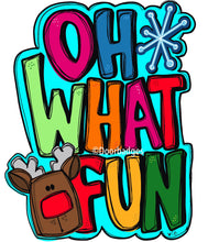 Load image into Gallery viewer, Christmas door hanger, Oh What Fun Winter Christmas Snow door hanger

