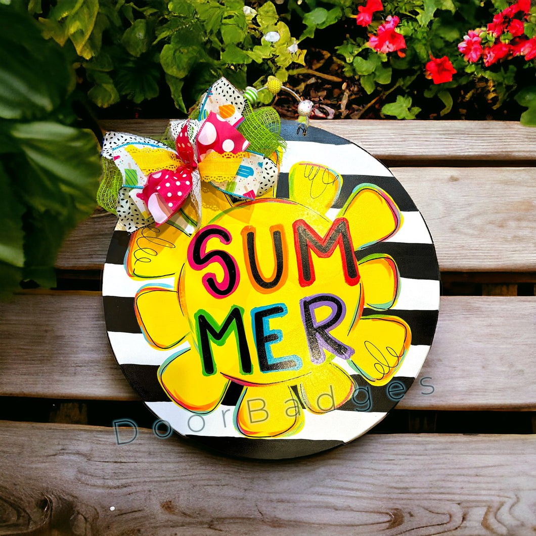 Round Summer Sunshine Door Hanger