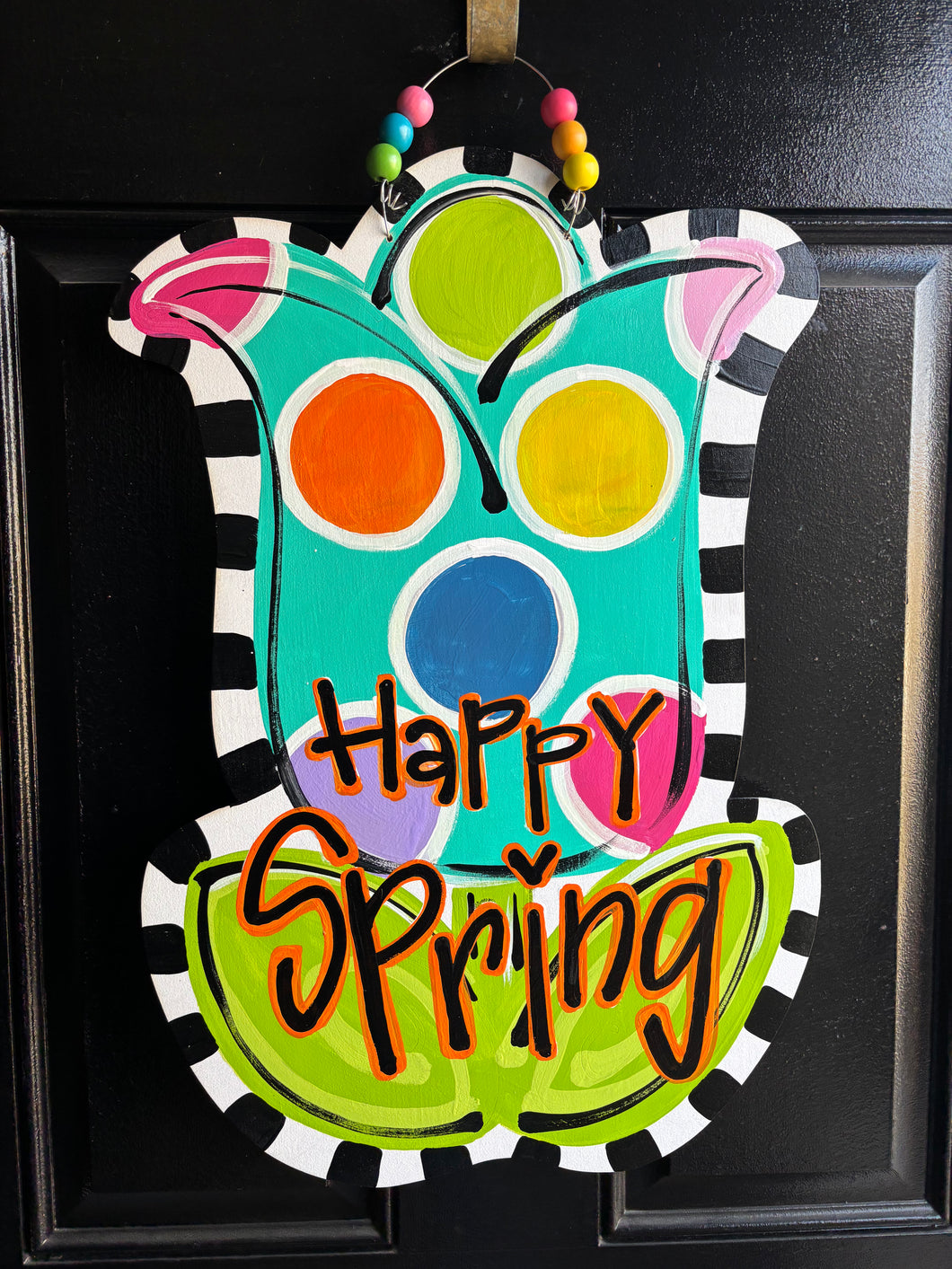 Colorful Spring Tulip Door Hanger