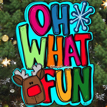 Load image into Gallery viewer, Christmas door hanger, Oh What Fun Winter Christmas Snow door hanger

