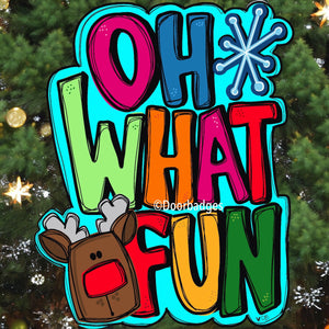 Christmas door hanger, Oh What Fun Winter Christmas Snow door hanger