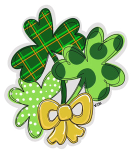 St Patricks Day Shamrock Bouquet Spring Door Hanger