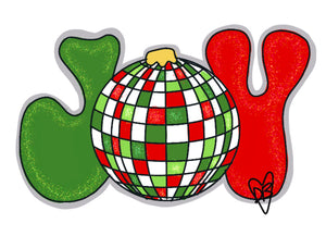 TEMPLATE: Joy Disco Christmas Door Hanger Download Template - Printable Template