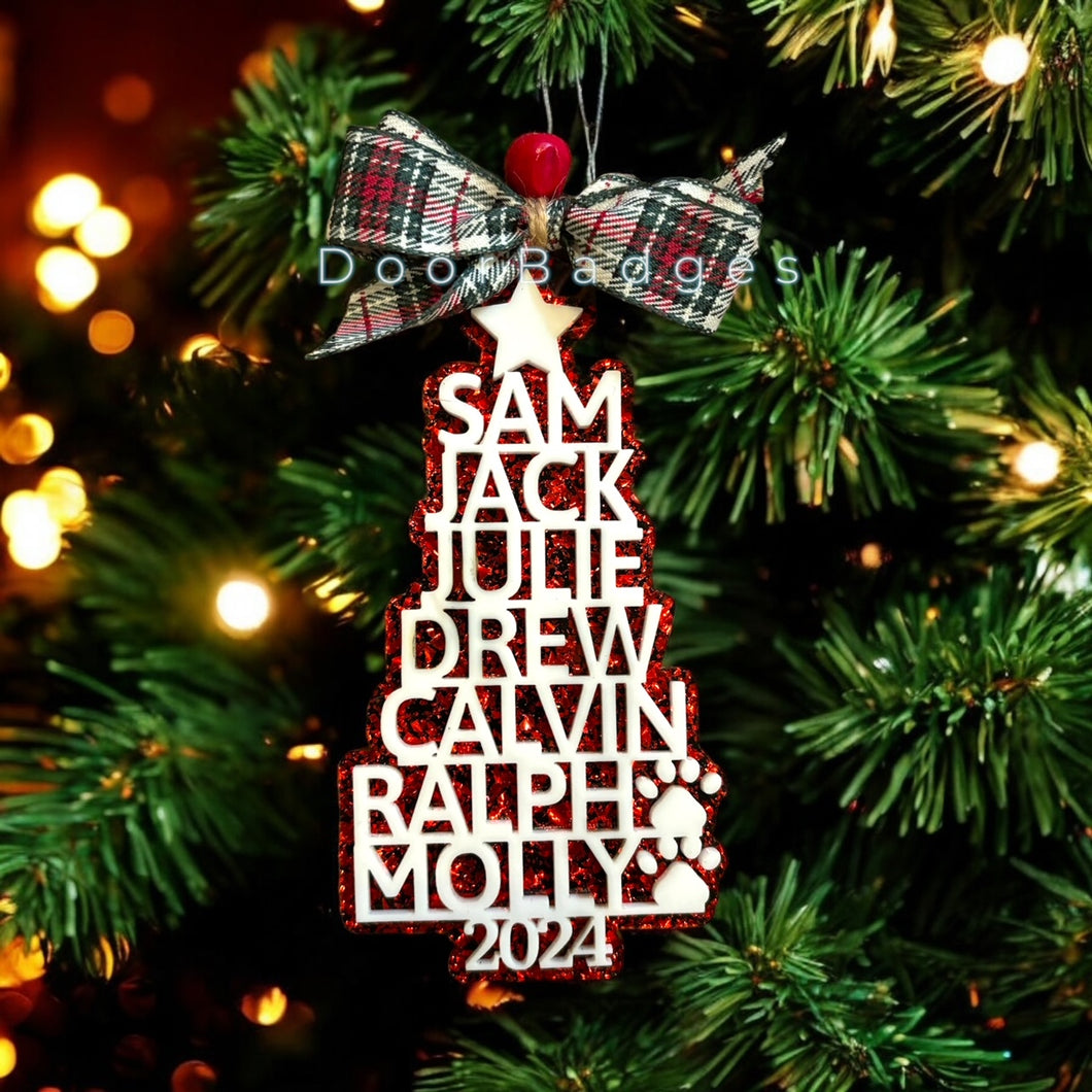 Christmas Ornament - Family Tree Personalized Acrylic Ornament